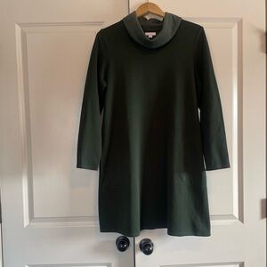 J. Jill Forest Green Knit Turtleneck Dress